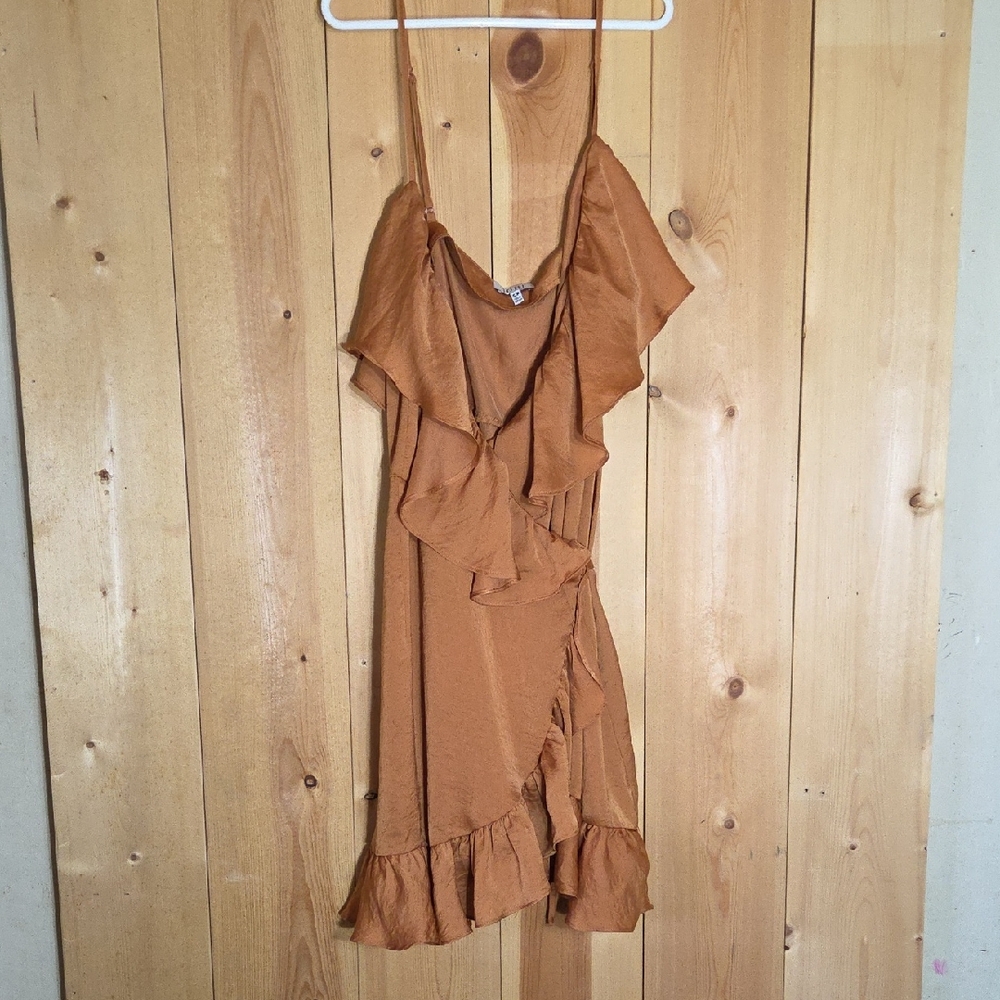 Tobi Tan Ruffle Mini Dress